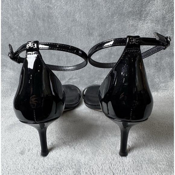 Sam Edelman Women’s 7.5 Black Patent Strappy Ankle Strap Heels Square Toe - Picture 8 of 11